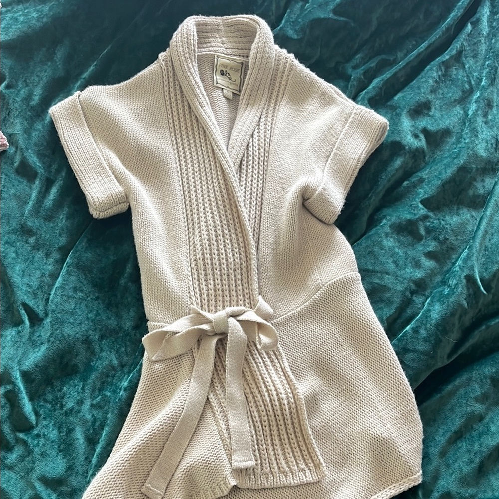 Pink Rose Beige Knit Cardigan